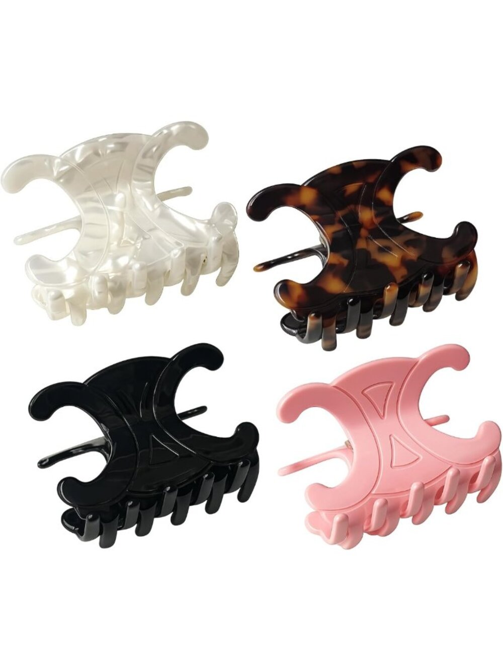Premium Butterfly Hair Clips - 4 Pack Acetate Claw Clips for Updos & Half Up